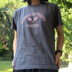 Vintage Gray Champion Harvard Tennis Tee Shirt